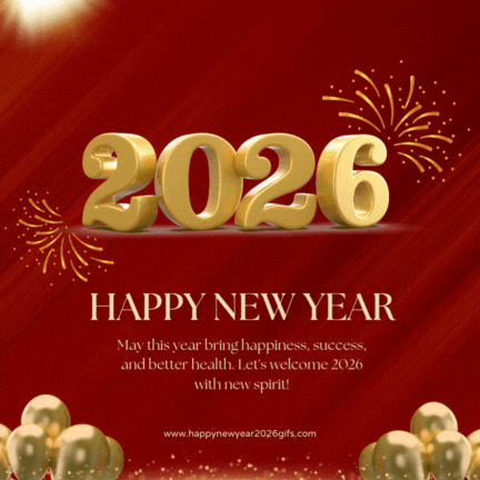 Happy New Year 2026 GIF with Quotes