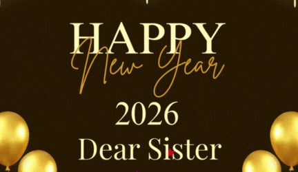 Happy New Year 2026 GIF Wishes for Sister